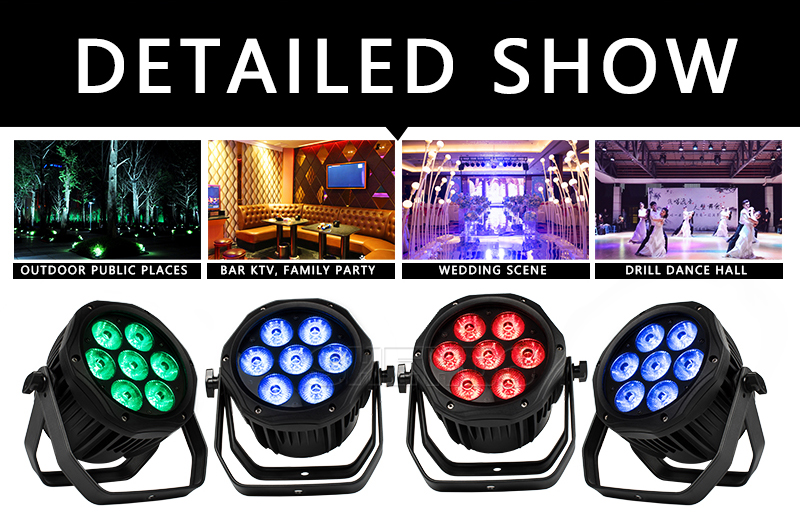 SHEHDS Waterproof LED Par 7x12W RGBW /7x18 RGBWA+UV For Outdoor Stage Night  Club DJ Stage