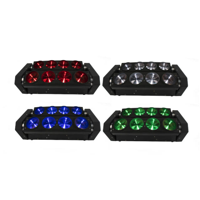 Led Spider Beam Light 8x10W RGBW 4in1 Bar Moving Head DMX512 for Club DJ Disco Stage Nightclub Party Event Lighting