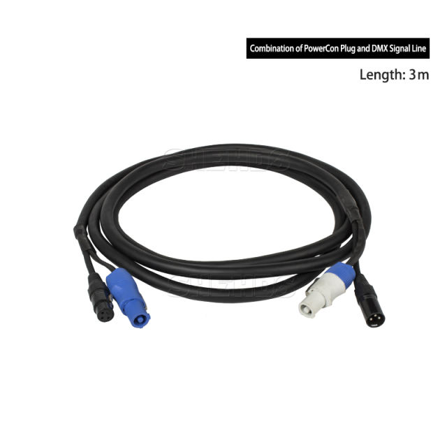 2m/3m Combination of PowerCon Plug and DMX Signal Line