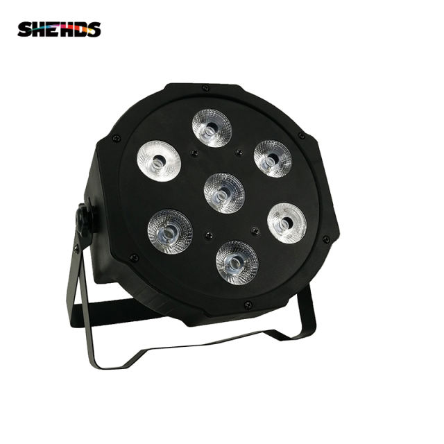 LED Flat Par 7x3W White Color Stage Lighting 5 Channels Business Lights High Power Light with Professional for Party Disco DJ