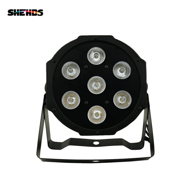 LED Flat Par 7x3W White Color Stage Lighting 5 Channels Business Lights High Power Light with Professional for Party Disco DJ