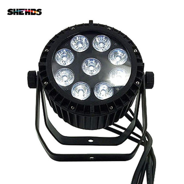 IP65 Waterproof LED Par 9x18W RGBWA+UV Lighting Cast Aluminum Black Body Free Shiping