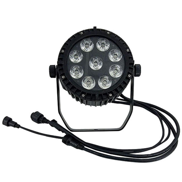 IP65 Waterproof LED Par 9x18W RGBWA+UV Lighting Cast Aluminum Black Body Free Shiping