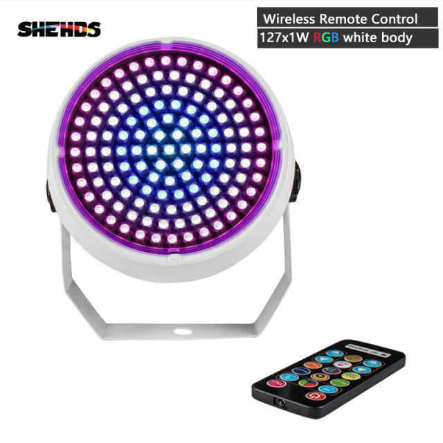 SHEHDS 127WRGB Wireless Control Led Disco Light DJ RGB Stage Light DMX 512 LED Strobe Flash Disco Lamp Holiday Party Flash Light