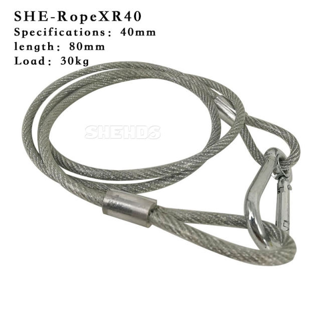 Insurance Rope Stainless Steel Rope Loading Weight 40kg ,Wire XR35 Safety Cables With Looped Ends For Securing Stage Lighting