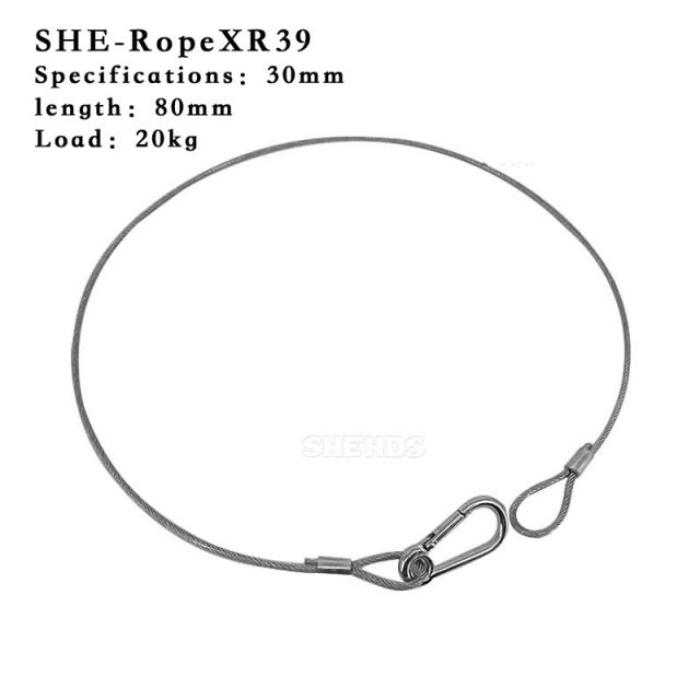 Insurance Rope Stainless Steel Rope Loading Weight 40kg ,Wire XR35 Safety Cables With Looped Ends For Securing Stage Lighting