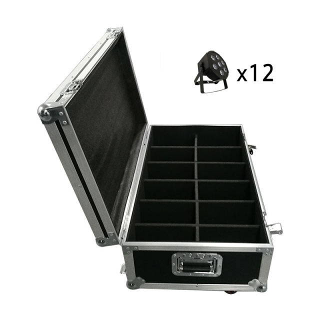 FlightCase With 6/8/10/12/16pcs LED Luxury DMX 8 Channels Led Flat Par Light 7x18W RGBWAUV 6IN1