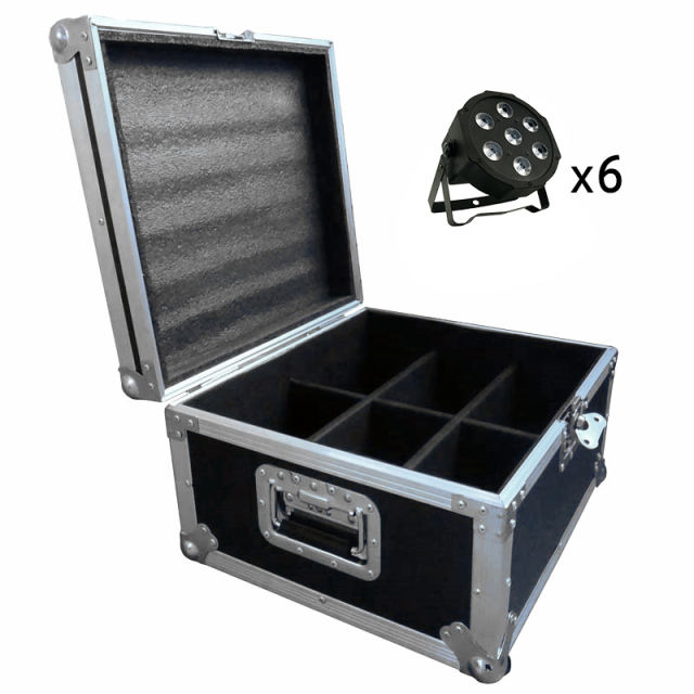 Flight Case with 6/8/10/12/16pcs/lot LED Flat Par 7x3W violet Color Stage Lighting with Professional for Party KTV Disco