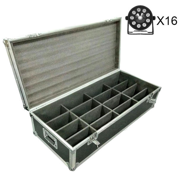 Flight Case with 6/8/10/12/16 pieces LED Flat Par 9x10WD+30W RGB Light RGB 3IN1 Lighting for Club Party Disco DJ,SHEHDS Stage Lighting