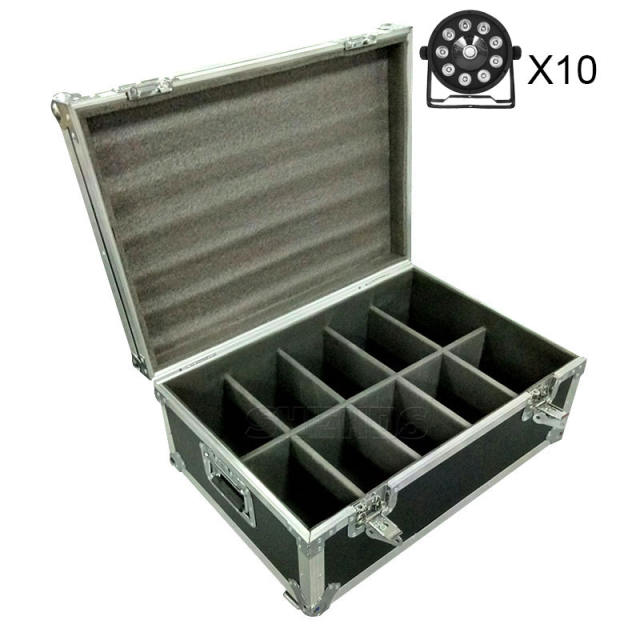 Flight Case with 6/8/10/12/16 pieces LED Flat Par 9x10WD+30W RGB Light RGB 3IN1 Lighting for Club Party Disco DJ,SHEHDS Stage Lighting