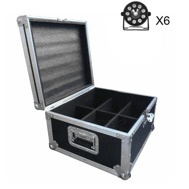 Flight Case with 6/8/10/12/16 pieces LED Flat Par 9x10WD+30W RGB Light RGB 3IN1 Lighting for Club Party Disco DJ,SHEHDS Stage Lighting