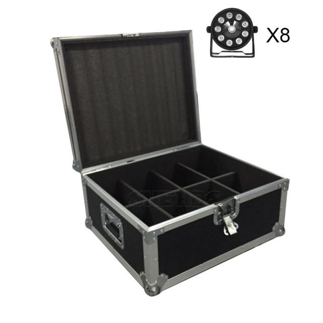 Flight Case with 6/8/10/12/16 pieces LED Flat Par 9x10WD+30W RGB Light RGB 3IN1 Lighting for Club Party Disco DJ,SHEHDS Stage Lighting