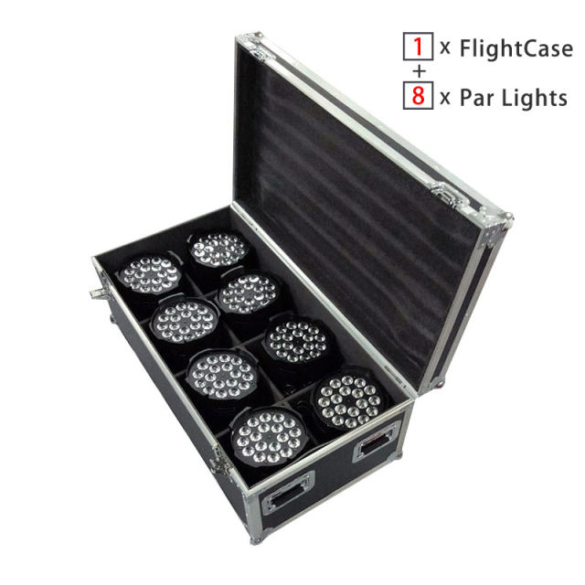 Aluminum Alloy LED Par Light With Flightcase 18x18W RGBWA+UV 6in1 LED Par Can Par 64 LED Spotlight DJ Projector Stage Lighting
