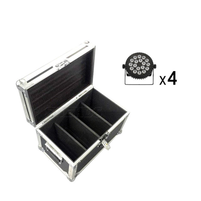 Flight Case with 4/6/8/10 pieces Aluminum alloy LED Flat Par 18x12W RGBW Lighting LED lighting  with 8pieces DMX Cables DJ