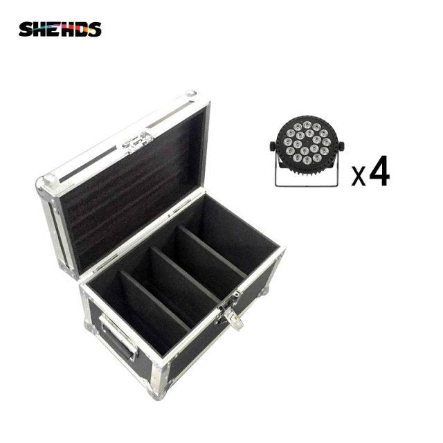 Flight Case with 4/6/8/10 pieces Aluminum alloy LED Flat Par 18x18W RGBWA+UV Lighting LED lighting  with 8pieces DMX Cables DJ