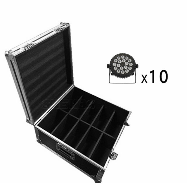 Flight Case with 4/6/8/10 pieces Aluminum alloy LED Flat Par 18x12W RGBW Lighting LED lighting  with 8pieces DMX Cables DJ