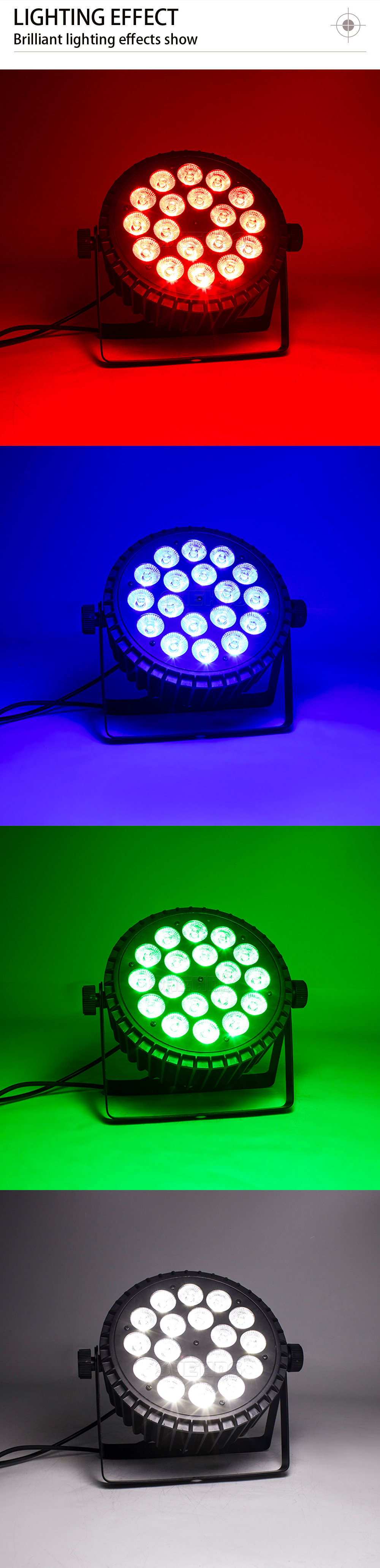 LED Par Lights,18x12w LED RGBW 4IN1 Par Led Light for Stage Lighting, Led  Wash Light DMX Uplights DJ Par Can Lights with Sound Activated Party Lights