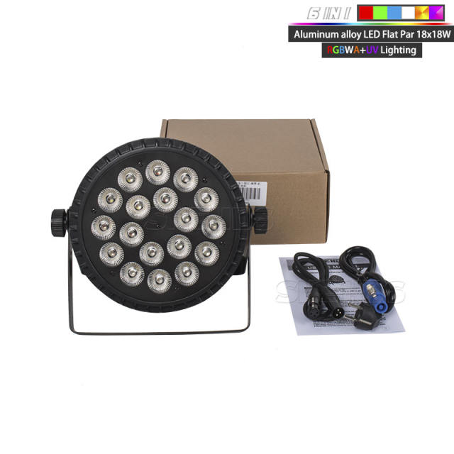 Aluminum Alloy LED Flat Par Light 18x12/18W  4/6in1 512 DMX  Event  Party KTV Disco DJ Stage Lighting