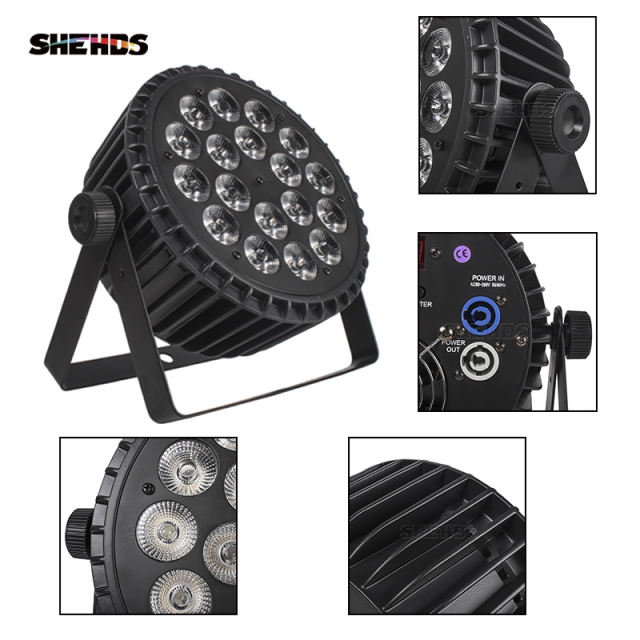 Aluminum Alloy LED Flat Par 18x18W Lighting DJ Par Cans Dmx 512 Light Wash Stage Lighting