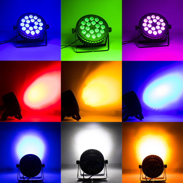 Aluminum Alloy LED Flat Par Light 18x12/18W  4/6in1 512 DMX  Event  Party KTV Disco DJ Stage Lighting