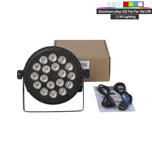 Aluminum Alloy LED Flat Par Light 18x12/18W  4/6in1 512 DMX  Event  Party KTV Disco DJ Stage Lighting