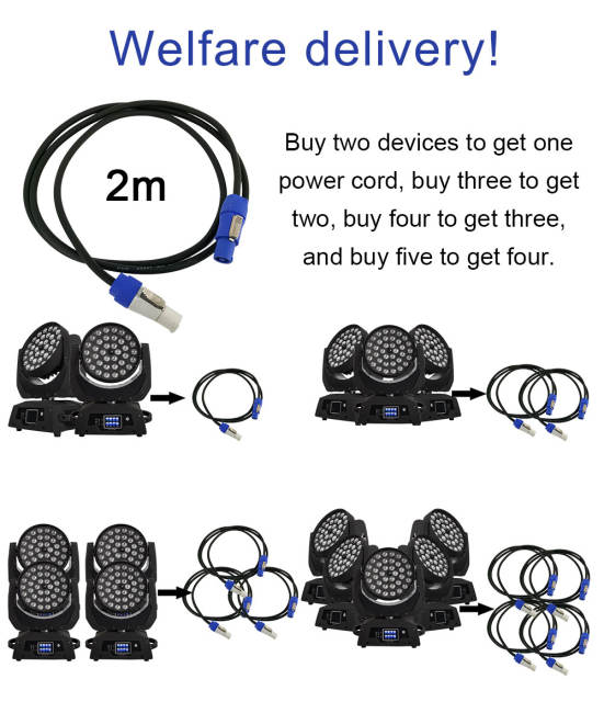 LED Wash 36x18W RGBWA+UV 6in1 Moving Head Stage Lighting Free and Fast Shipping