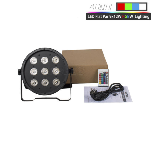 Wireless remote control LED Par 9x12W 4in1 RGBW DMX512 Led Stage Light