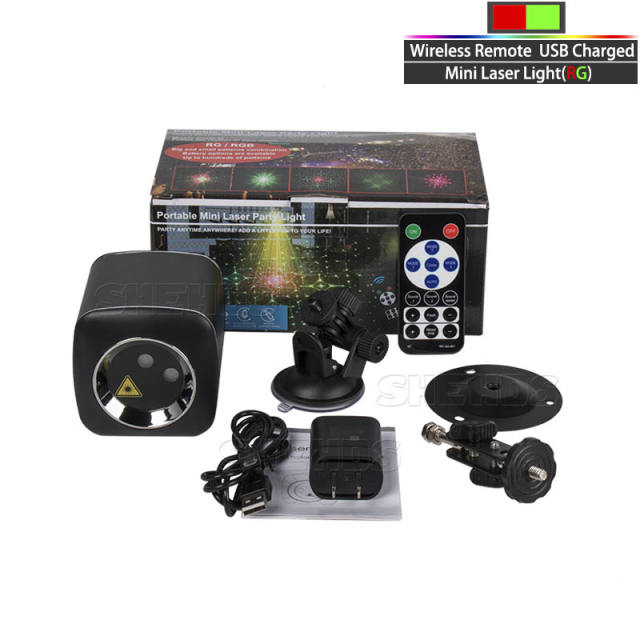 Wireless Remote USB RGB&amp;RG Charged Mini Laser Light DJ Disco Party Effect Lighting