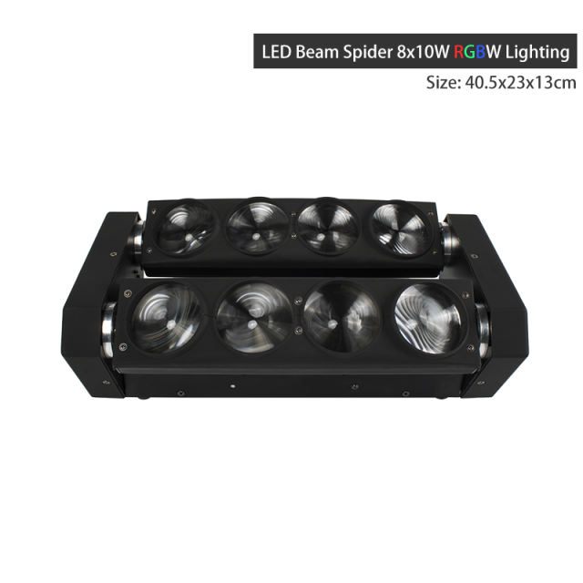 Led Spider Beam Light 8x10W RGBW 4in1 Bar Moving Head DMX512 for Club DJ Disco Stage Nightclub Party Event Lighting