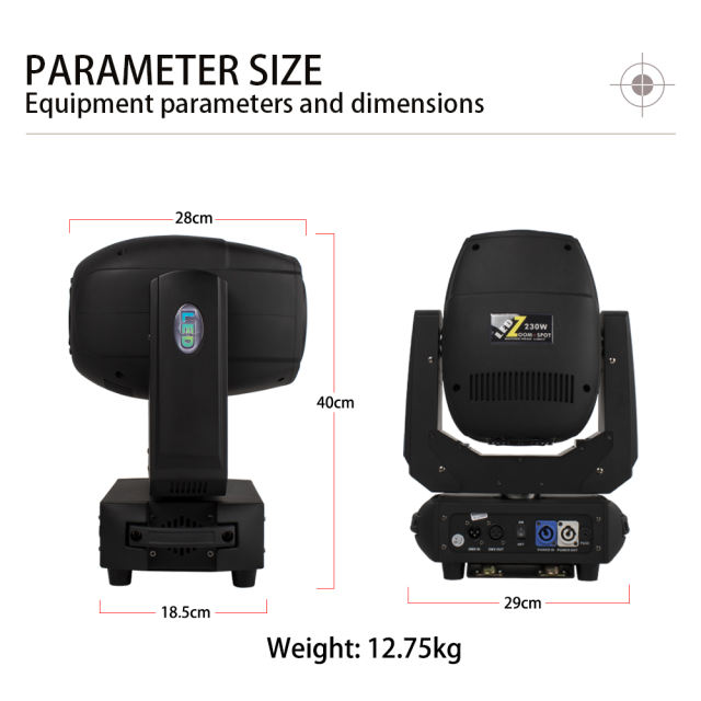 FlightCase With 2pcs LED 230W Spot Zoom Moving Head spotlight  DJ Disco Stage Moving Head Lights Stage DJ Lighting