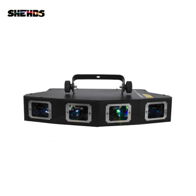 Laser Bar DMX 3D 4 Head RGB GOBO Scanner Line Disco DJ Projector Stage Effect Laser Light