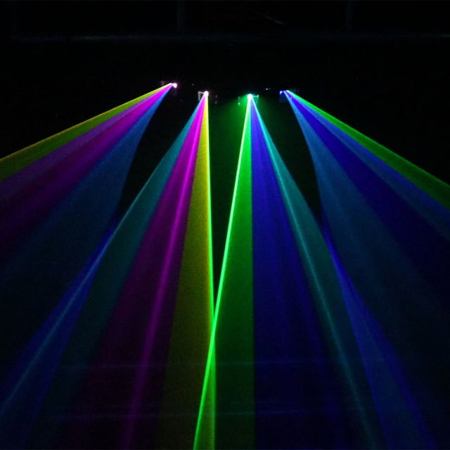 Laser Bar DMX 3D 4 Head RGB GOBO Scanner Line Disco DJ Projector Stage Effect Laser Light