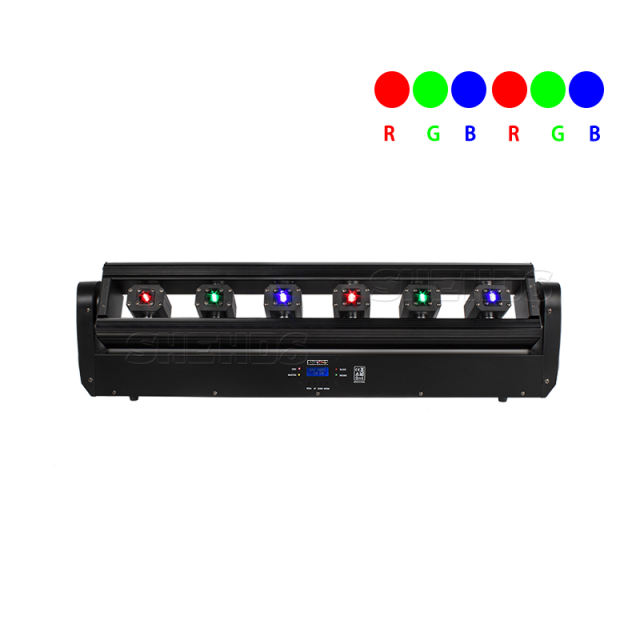 Laser Moving Bar 6x500mw 6 Eyes RGB Stage Effect Beam Moving Head Lighting DJ Party Disco Wedding Stage