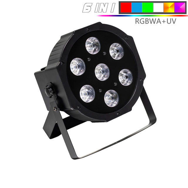 LED Par 7x18W RGBWA+UV 6IN1 Lighting Professional For Stage Effect Atmosphere Of Disco DJ Music Party Club Dance Floor