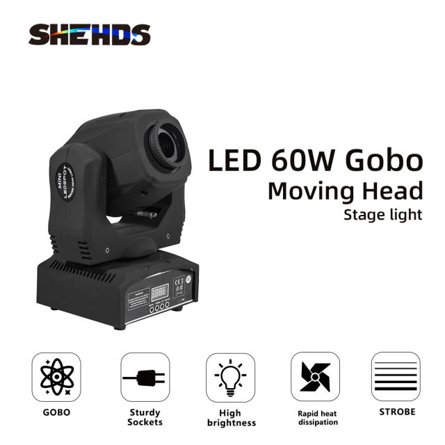 Free Shipping LED 60W Gobos Head Lighting DJ Festivals Disco Home DJ Disco Stage Theater