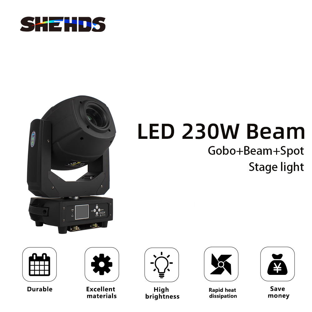 SHEHDS LED 230W Spot Zoom GOBO&Color Plate Moving Head light (Upgrade From  Beam 230W 7R) DJ Disco Stage Moving Head Lights Stage DJ Lighting