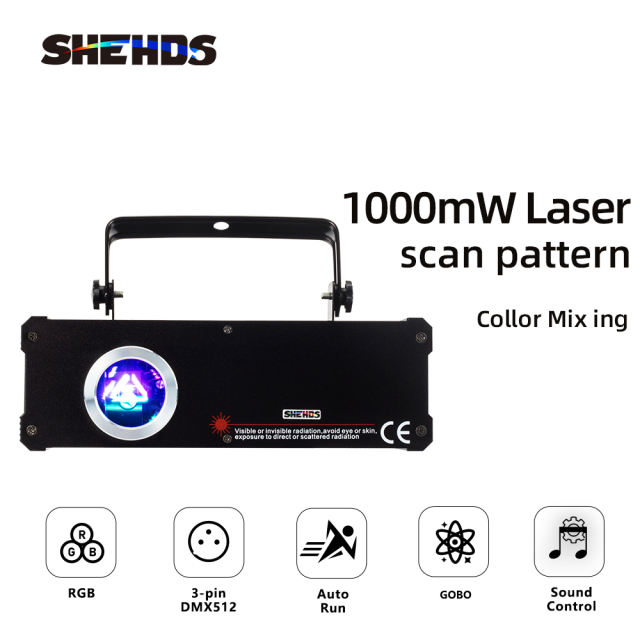 Laser 1000mW RGB Scan Pattern DMX512