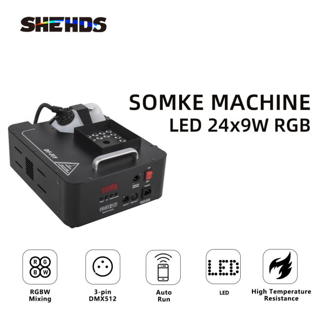 LED 24x9W RGB Somke Machine 1500W Power Fog Machine Good for Party Wedding Concert