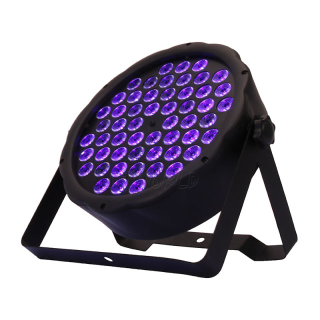 LED Flat Par 54x3W Violet Color DMX512 Stage Effect Lighting For DJ Disco Party Wedding Decoration Dance Floor Nightclub And Bar