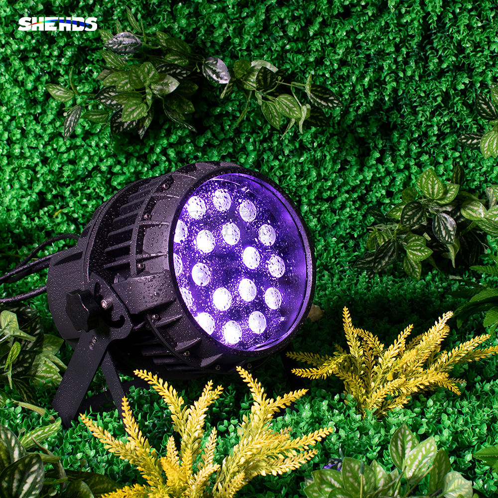 SHEHDS IP65 Waterproof LED Zoom Par Light 18x18W 6in1 RGBWA+UV