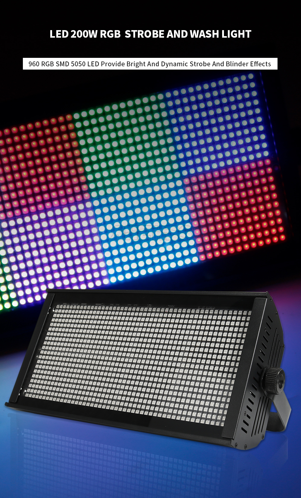 SHEHDS LED 200W RGB Marquee Strobe Light (8 segments) Suitable For