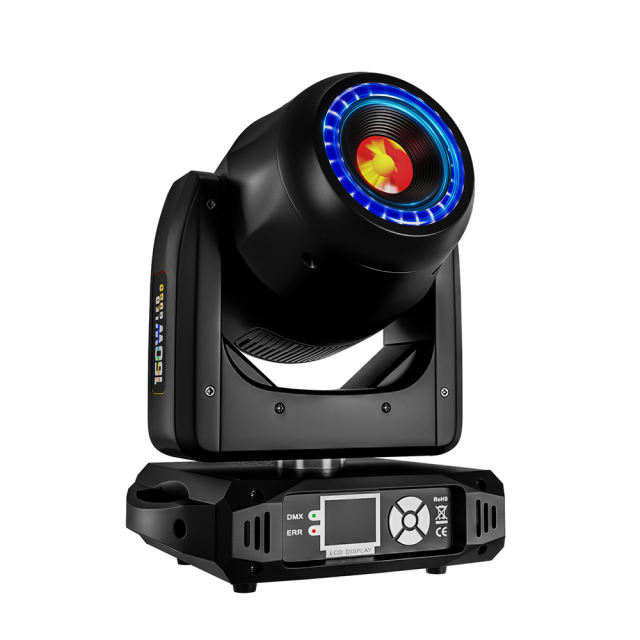 SHEHDS 8-Prism LED Spot 160W Gobo Lights With LED Ring and LCD Display  Moving Head Lights Stage Effect Lighting For DJ Disco Stage Wedding Night  Club