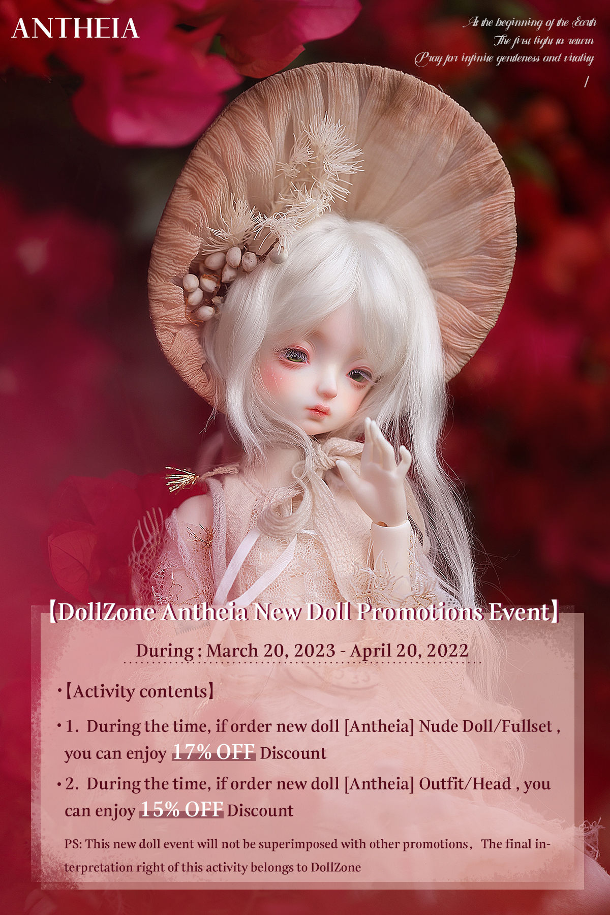 【Show Only】DollZone Antheia BJD 1/4 Doll Full Set Presale SD Doll 45cm  Spherical joint Dolls