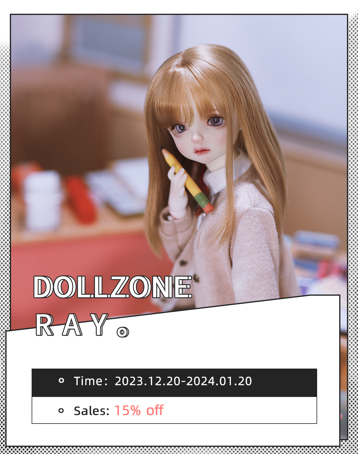 【Pre-sale】DollZone Ray (School Edition) BJD 1/4 Doll Full Set Presale SD  Doll 45cm Spherical joint Dolls