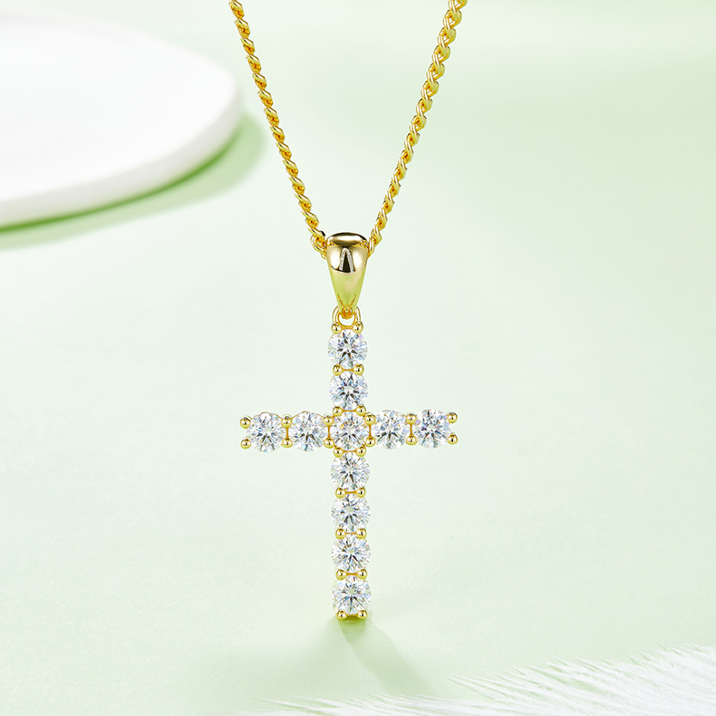 AMO VVS MOISSANITE S925 CROSS PENDANT