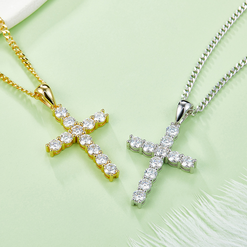 AMO VVS MOISSANITE S925 CROSS PENDANT