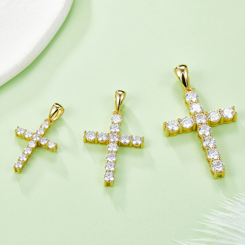 AMO VVS MOISSANITE S925 CROSS PENDANT