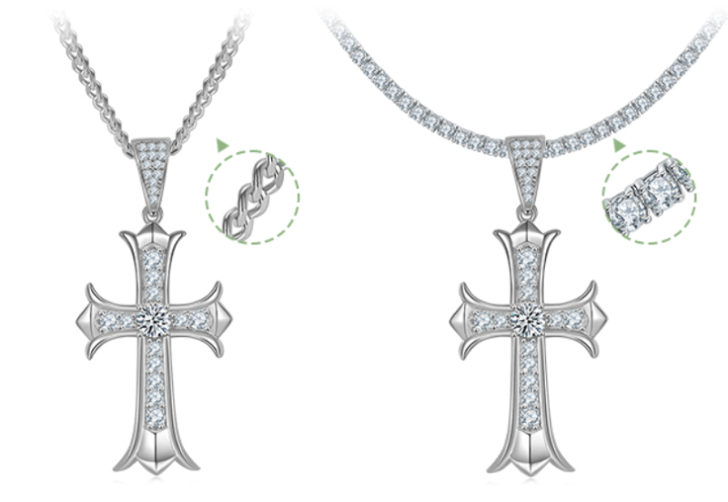 AMO VVS MOISSANITE S925 CROSS PENDANT