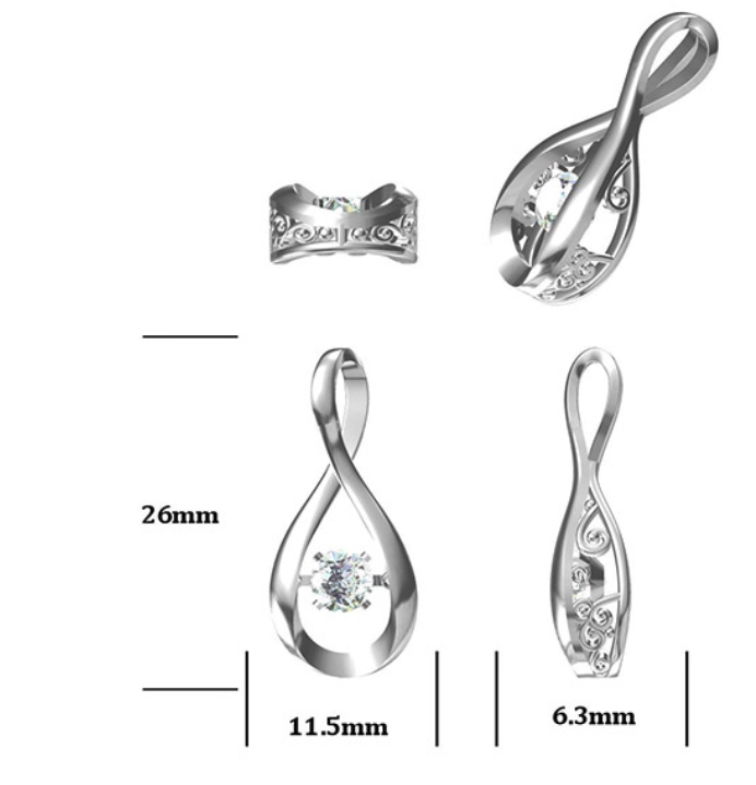 AMO 0.5CT VVS MOISSANITE S925 PENDANT-shiny water drop