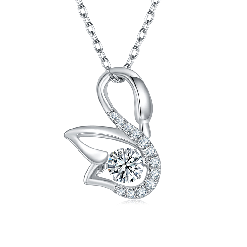 AMO 0.5CT VVS MOISSANITE S925 PENDANT-shiny swan